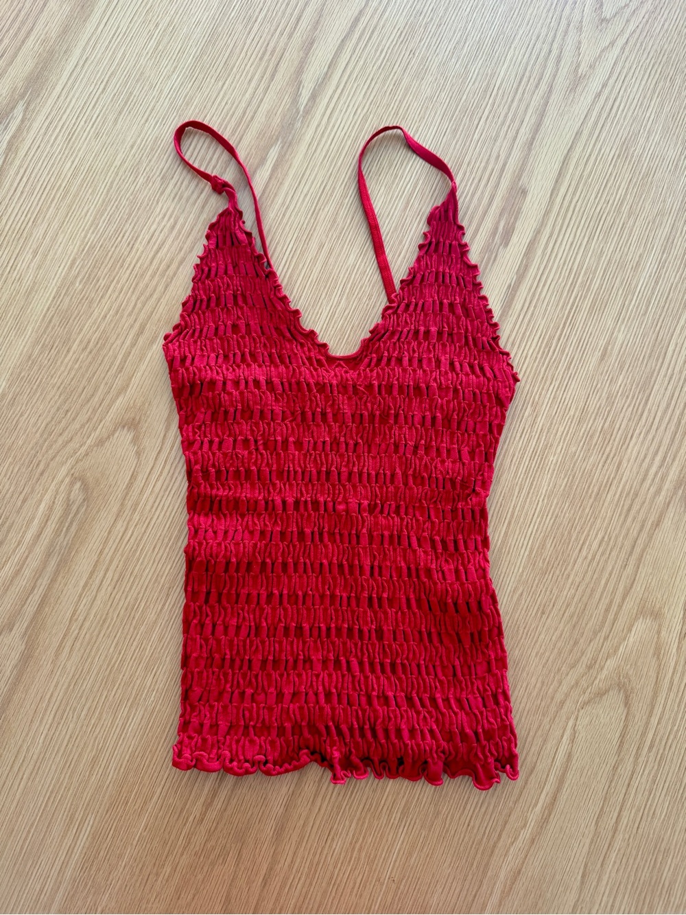 FREE PEOPLE Intimately Pucker Up Seamless Cami - Cherry Red, Size M/L